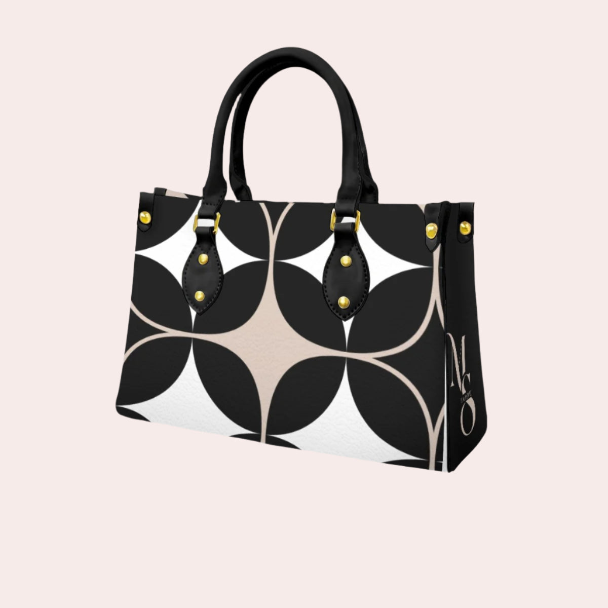 Geo Tote Bag With Black Handle