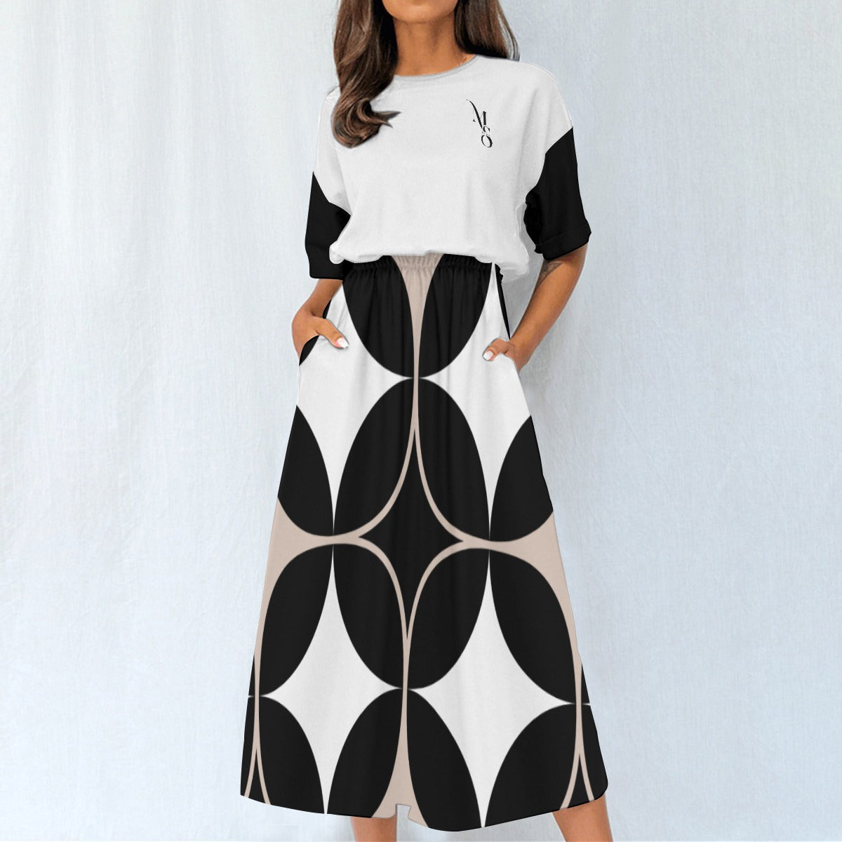 Daliz Geo Knee-Length Dress
