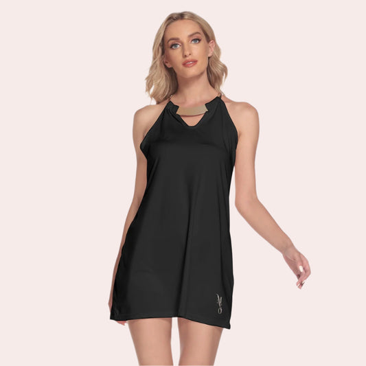 Round Neck Above Knee Dress