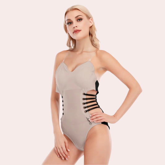 Top Bodysuit With Side Black Straps