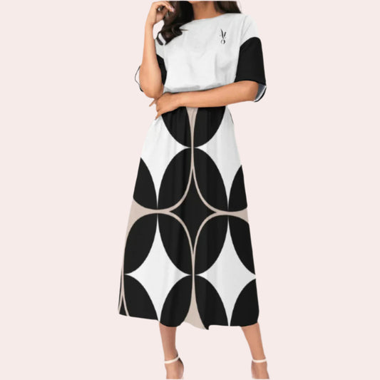 Daliz Geo Knee-Length Dress